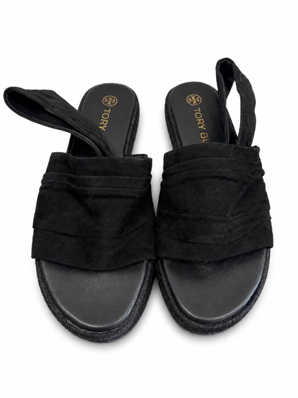 Tory Burch Womens Suede Slingback Espadrille Size 7 Black - Picture 4 of 5